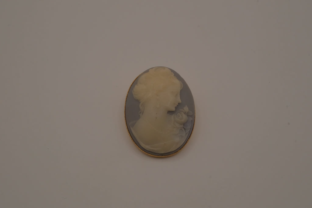 Vintage Agate Cameo brooch