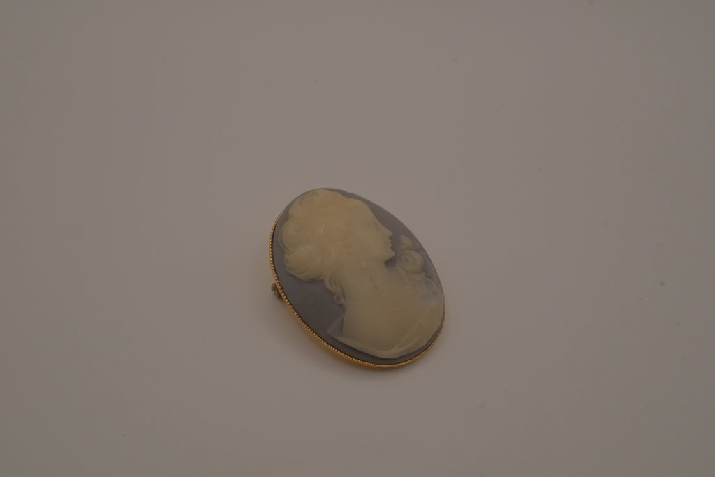 Vintage Agate Cameo brooch