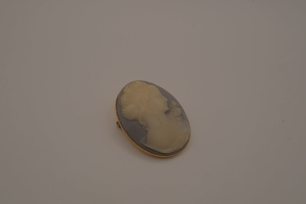 Vintage Agate Cameo brooch