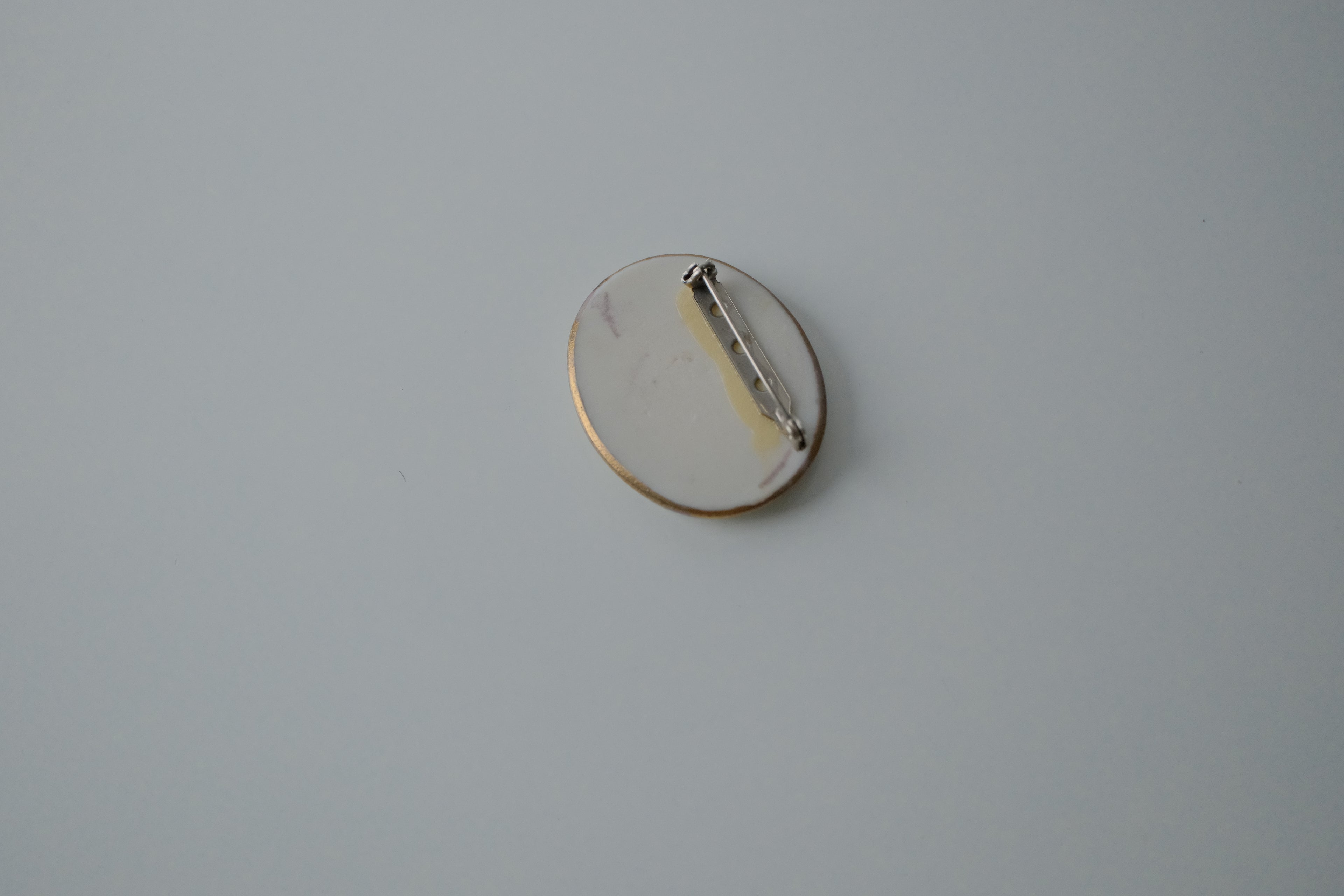 Vintage Hand Painted Rose Brooch