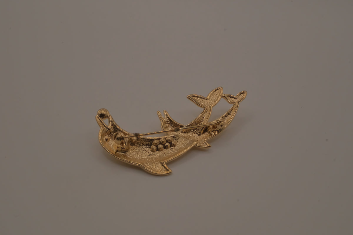 Vintage BJ (Beatrix Jewelry) leaping dolphins brooch