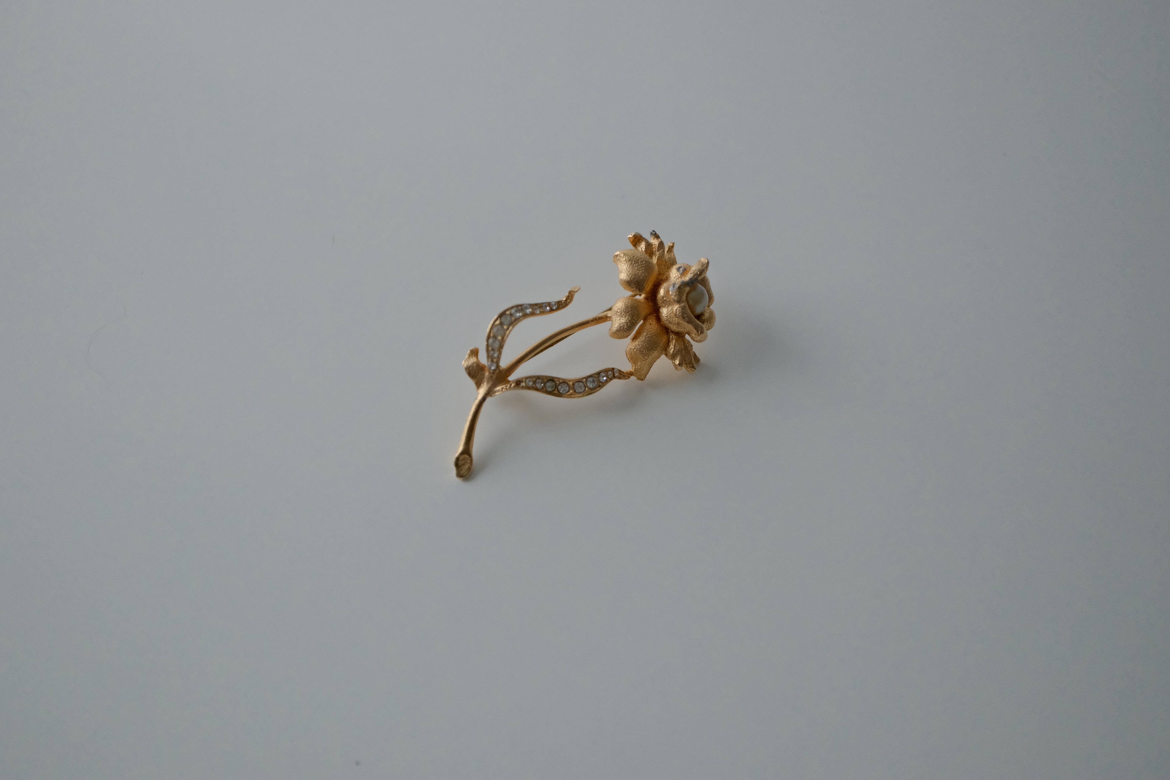 Vintage Flower with Pearl Brooch
