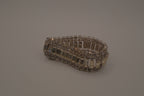 Vintage mid-century clear rhinestone wide statement bracelet