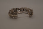 Vintage mid-century clear rhinestone wide statement bracelet