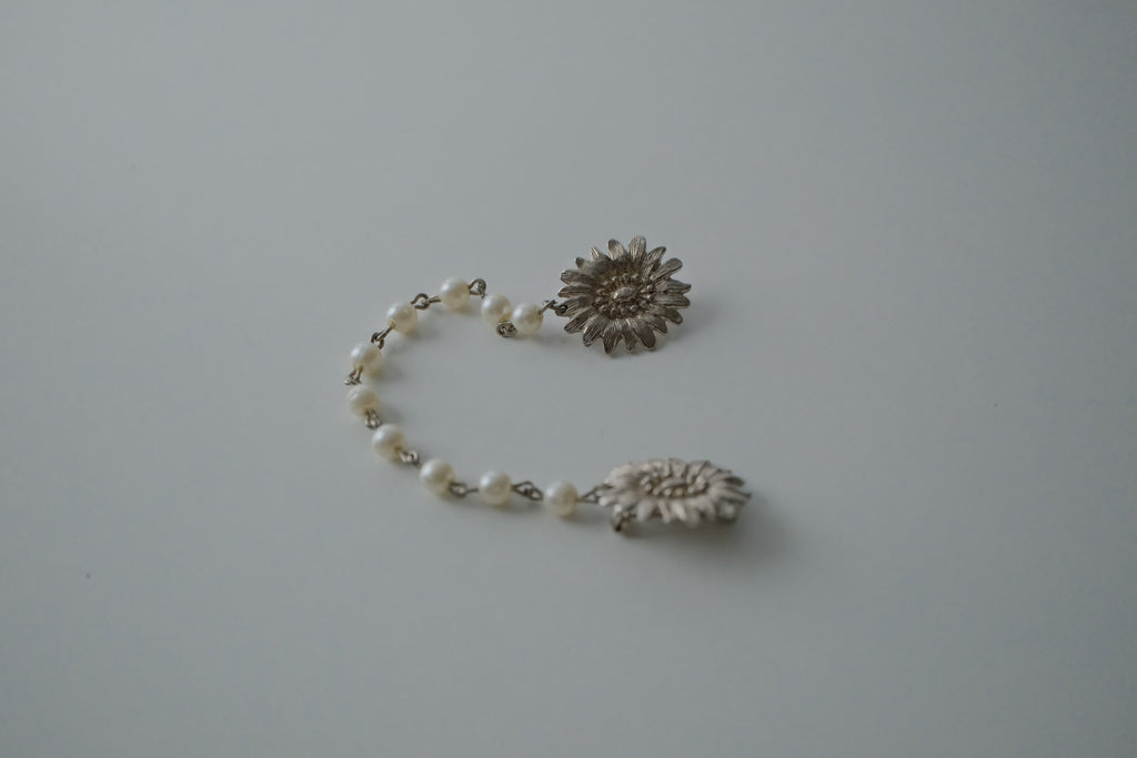 Vintage Silver Pearl Sweater Clip