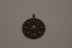 Vintage bronze-tone openwork filigree medallion pendant