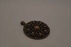 Vintage bronze-tone openwork filigree medallion pendant