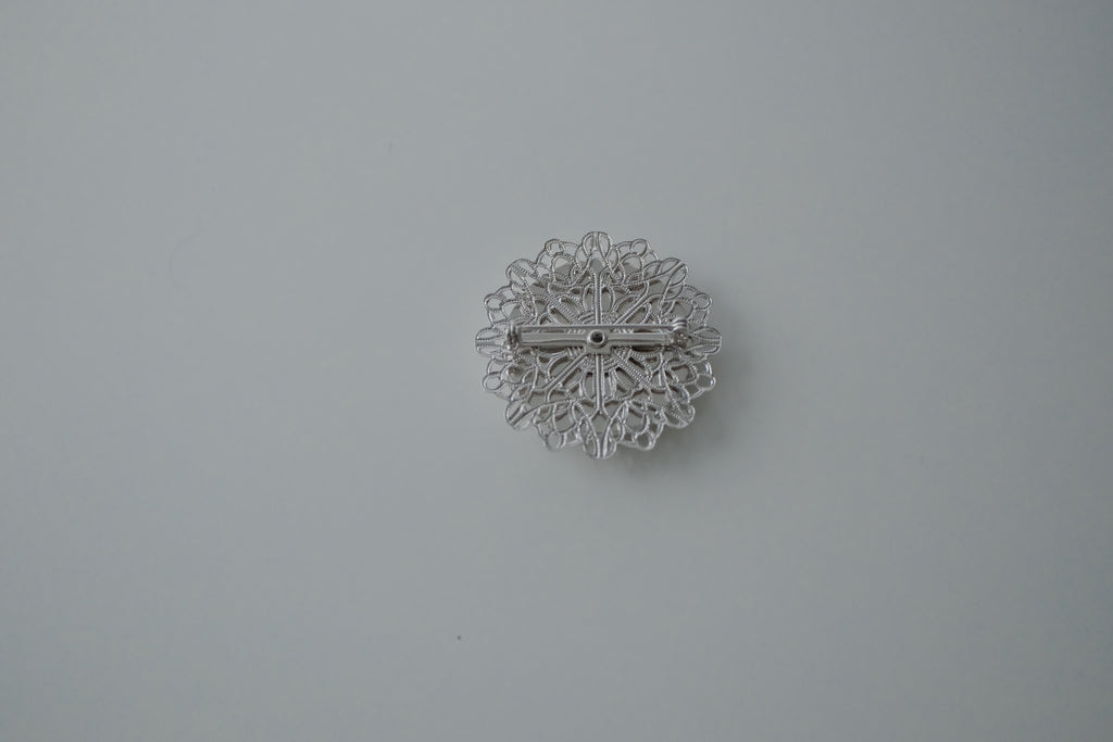 Vintage Wildflower Painted Brooch