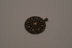Vintage bronze-tone openwork filigree medallion pendant