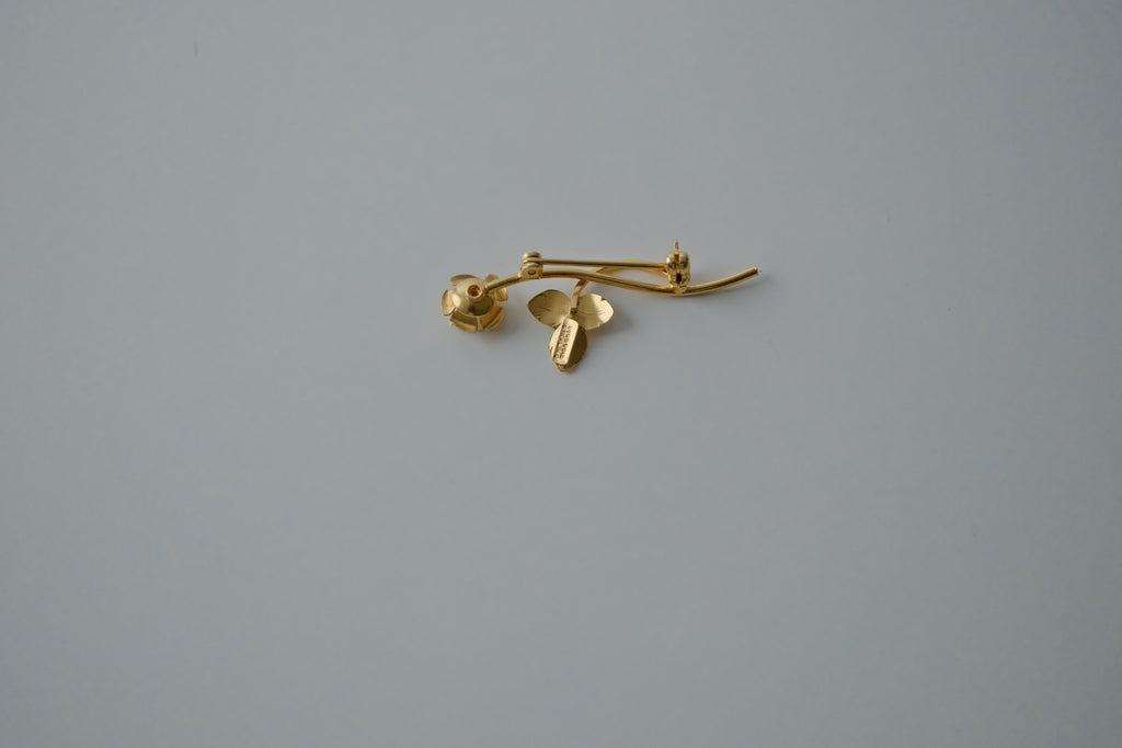Vintage Gold Tone Sterling Silver Rose Brooch