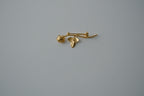 Vintage Gold Tone Sterling Silver Rose Brooch