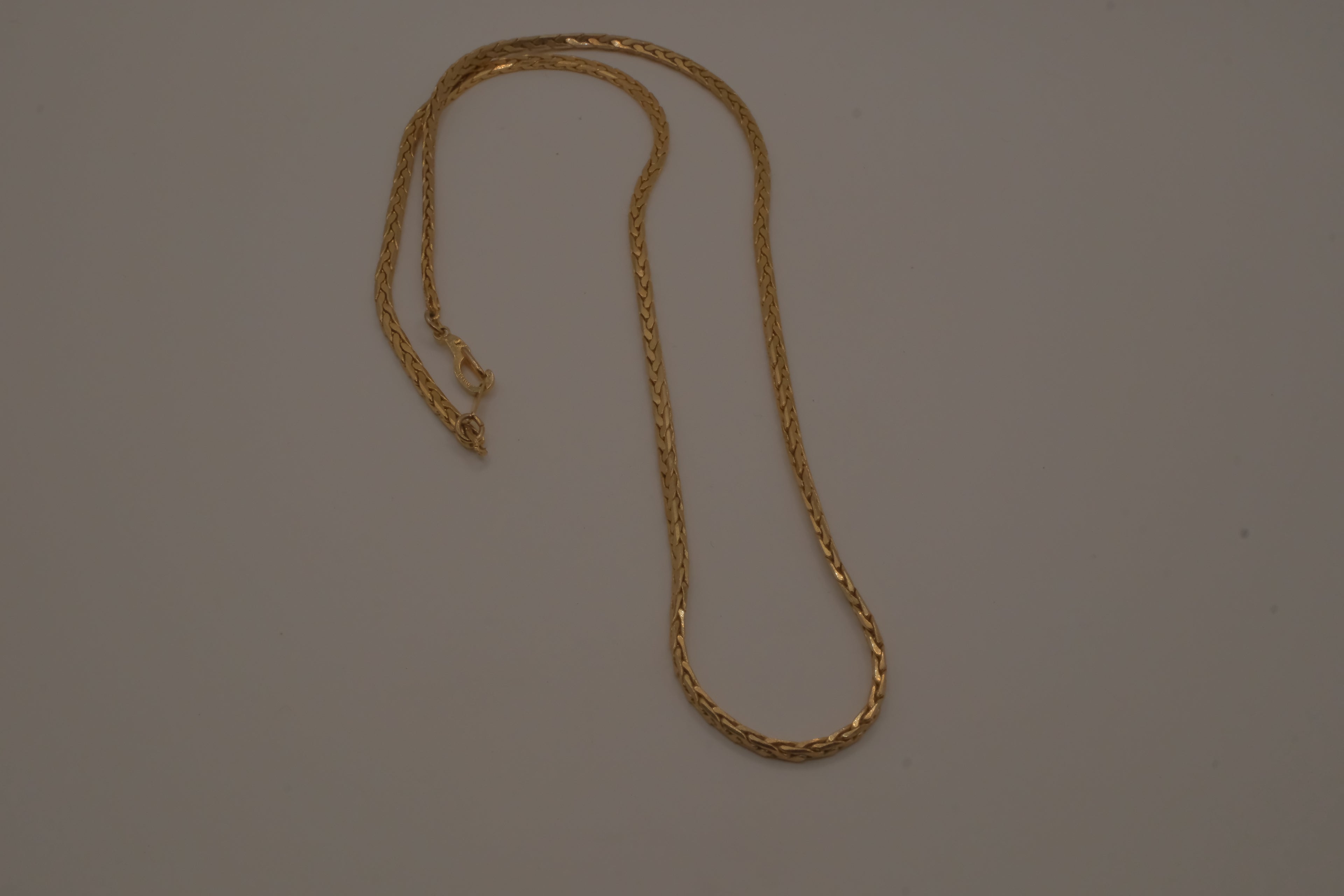14K GP flat chain necklace