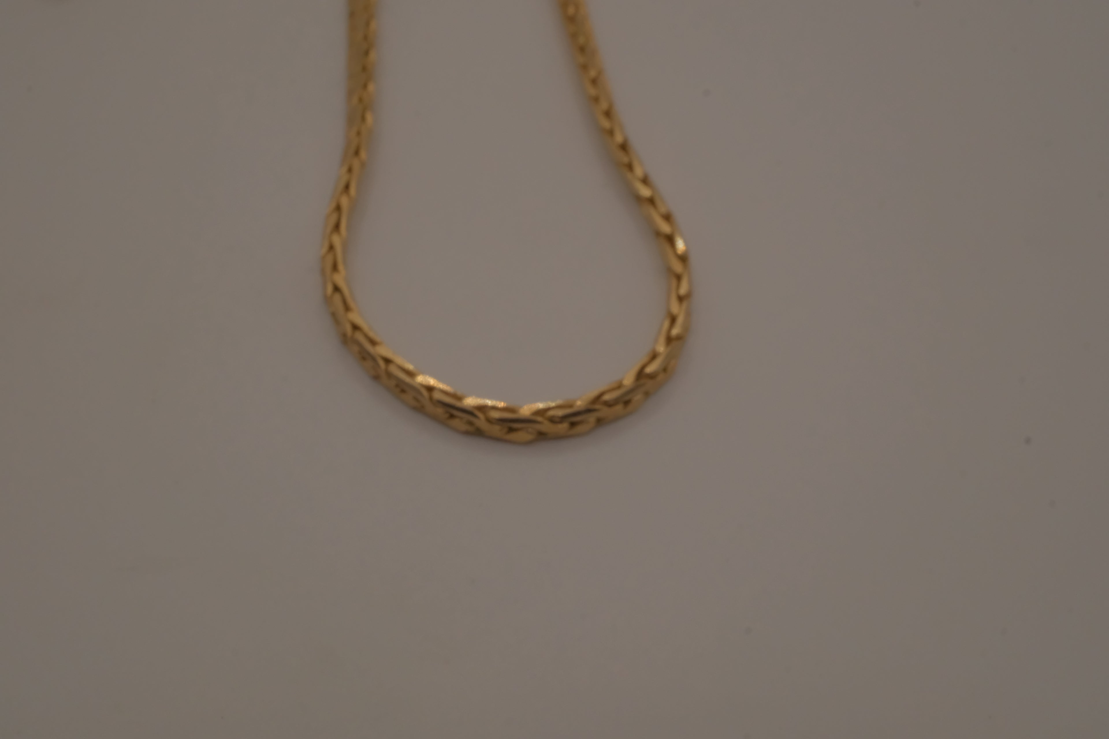 14K GP flat chain necklace