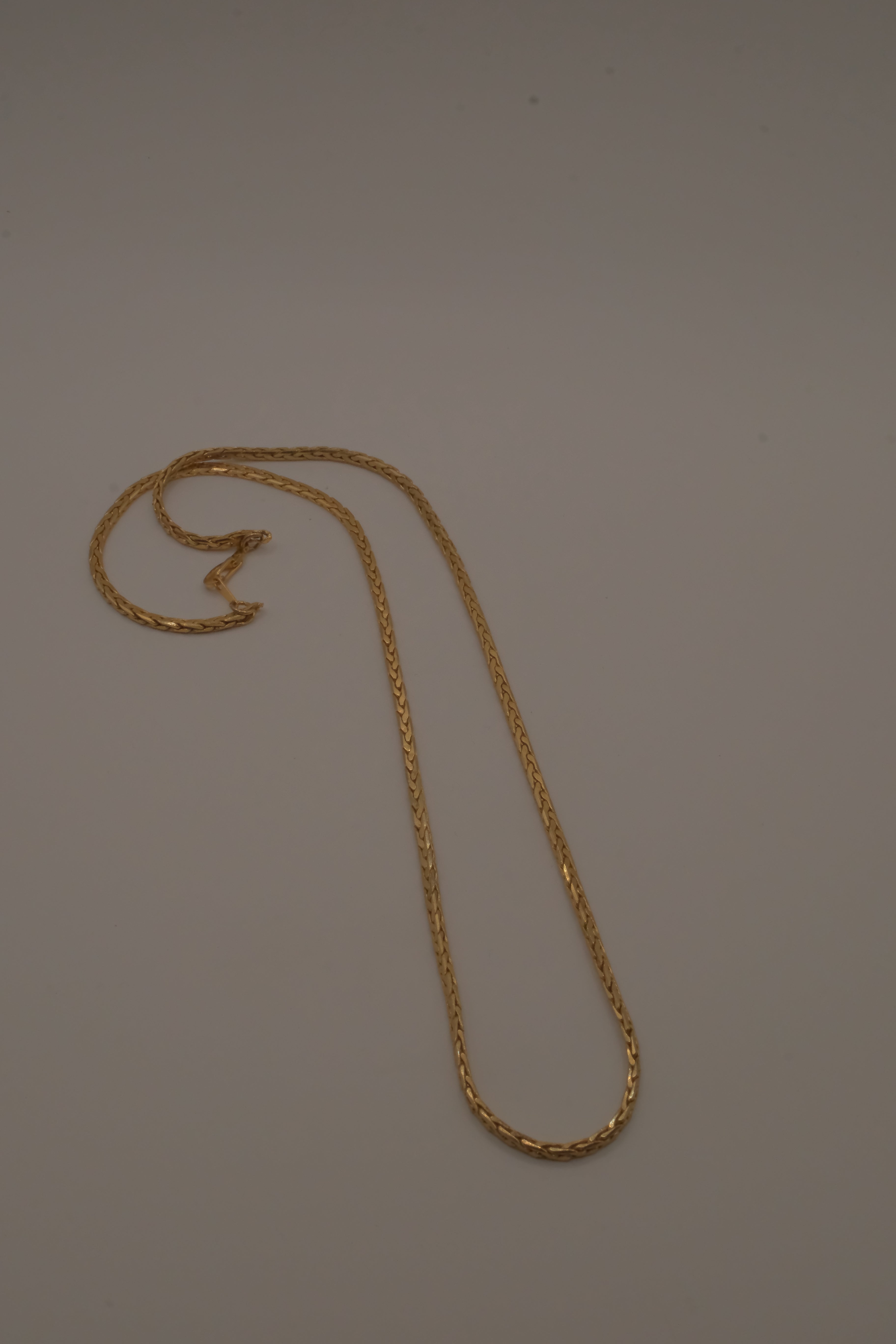 14K GP flat chain necklace