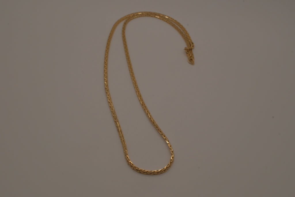 14K GP flat chain necklace