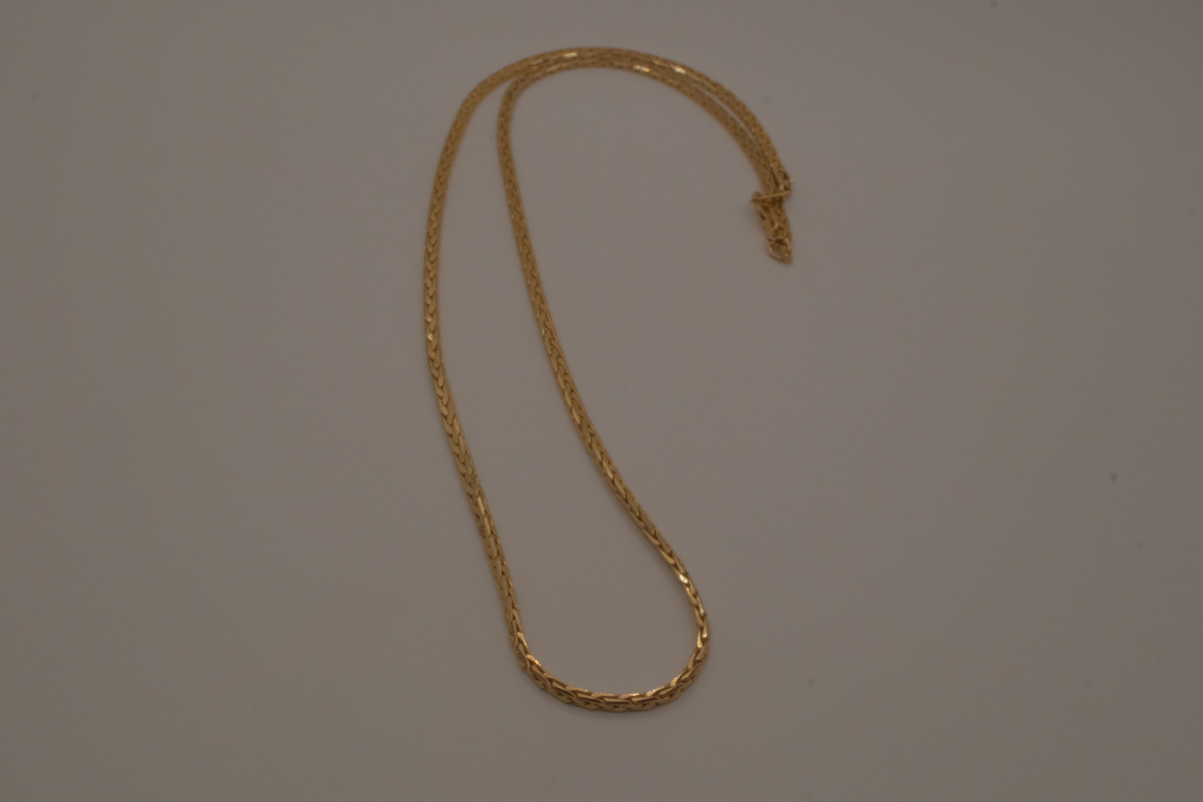 14K GP flat chain necklace
