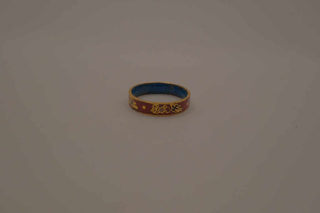 Red and Gold enamel band ring