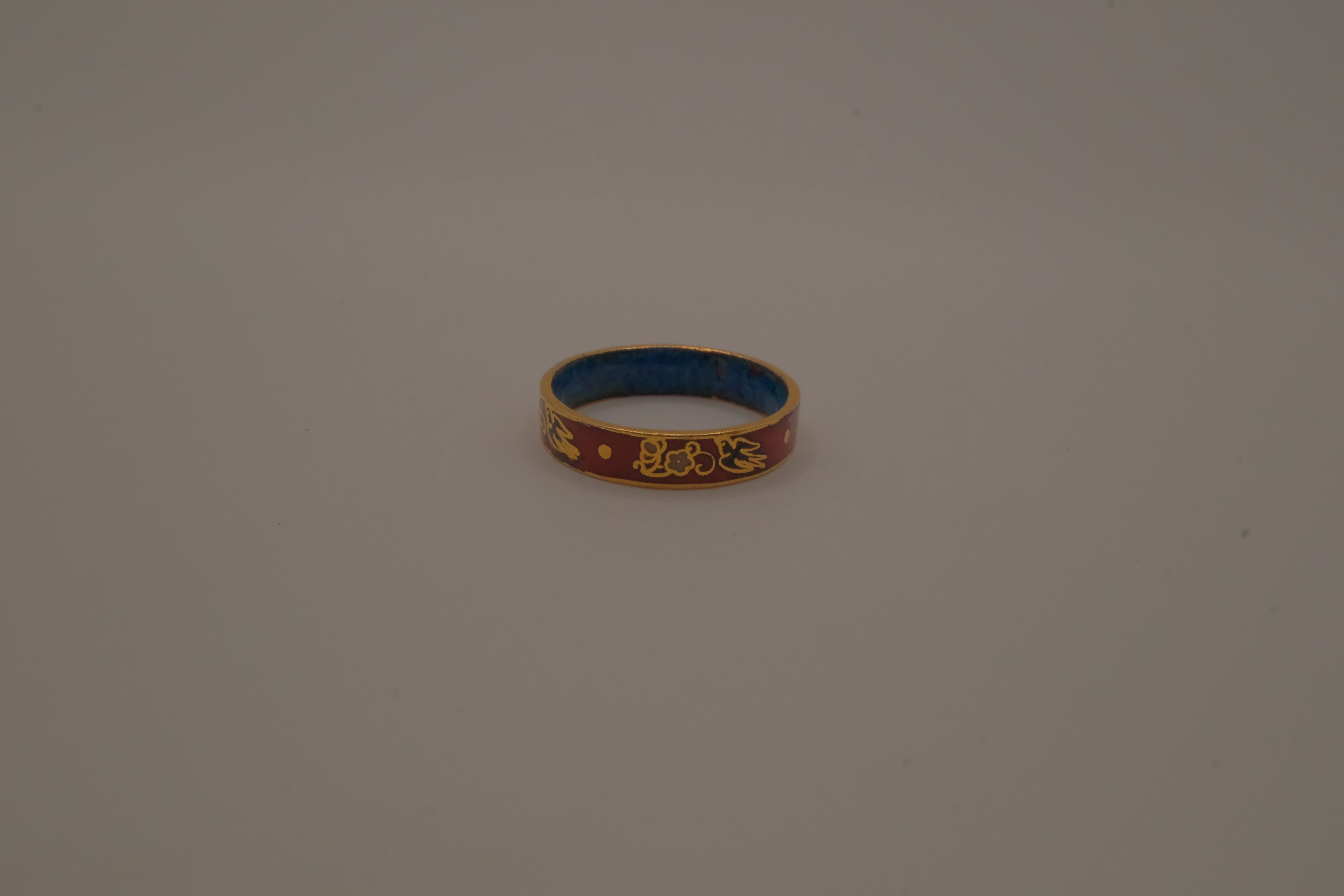 Red and Gold enamel band ring