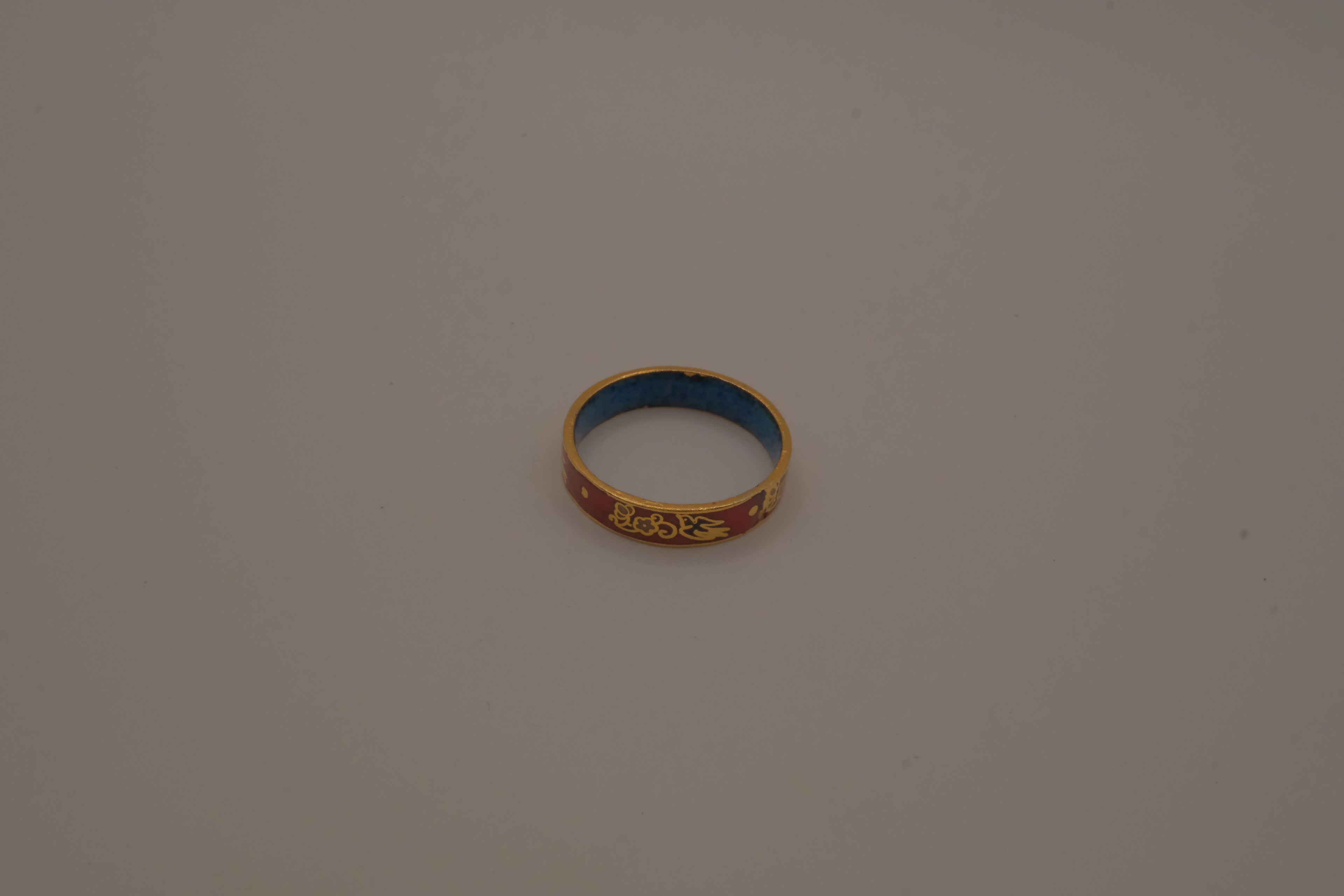 Red and Gold enamel band ring