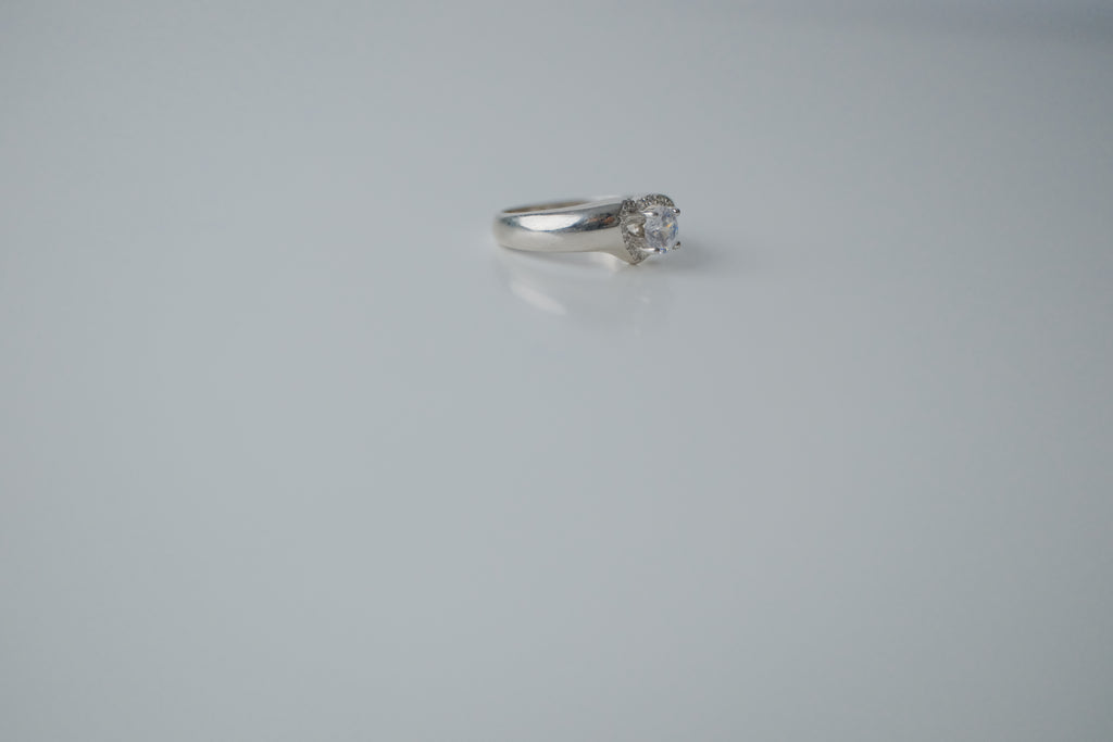 Sterling Silver Heart Crystal Ring
