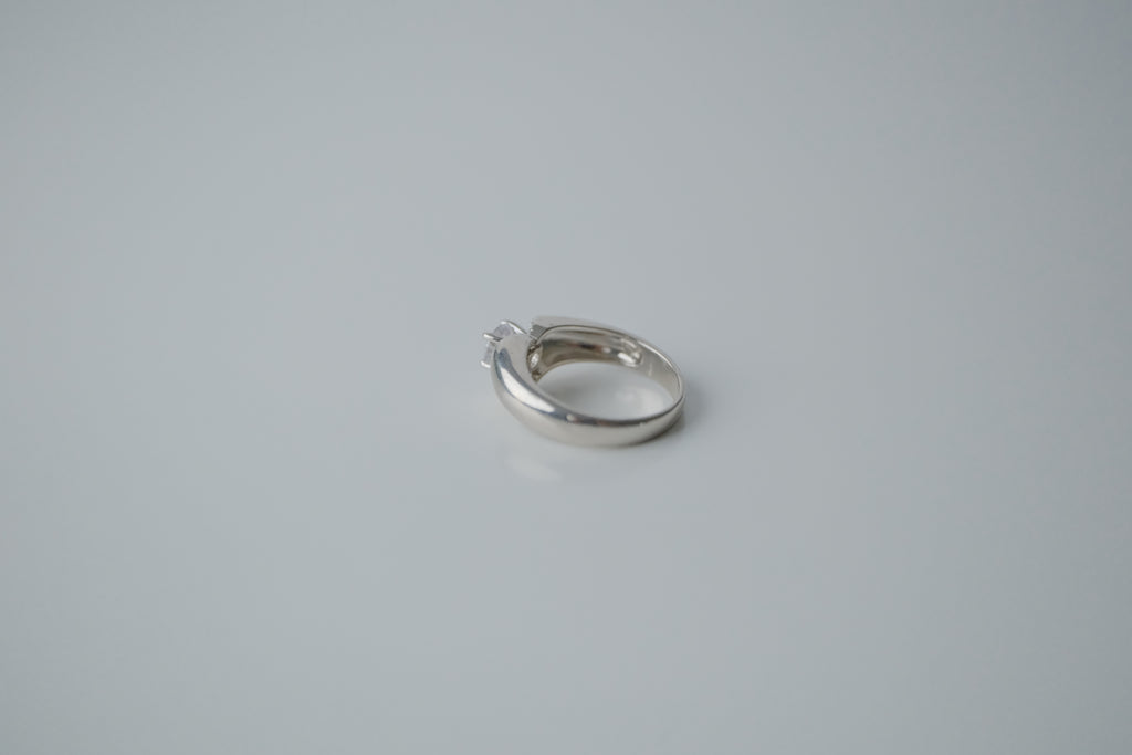 Sterling Silver Heart Crystal Ring