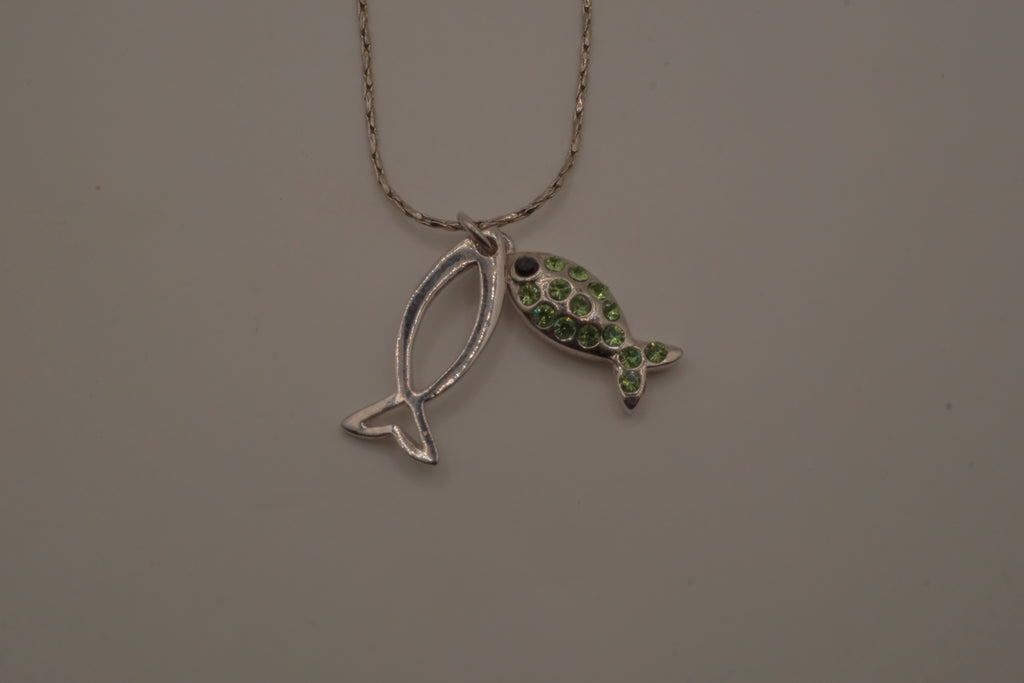 18K GP Ichthys pendant necklace