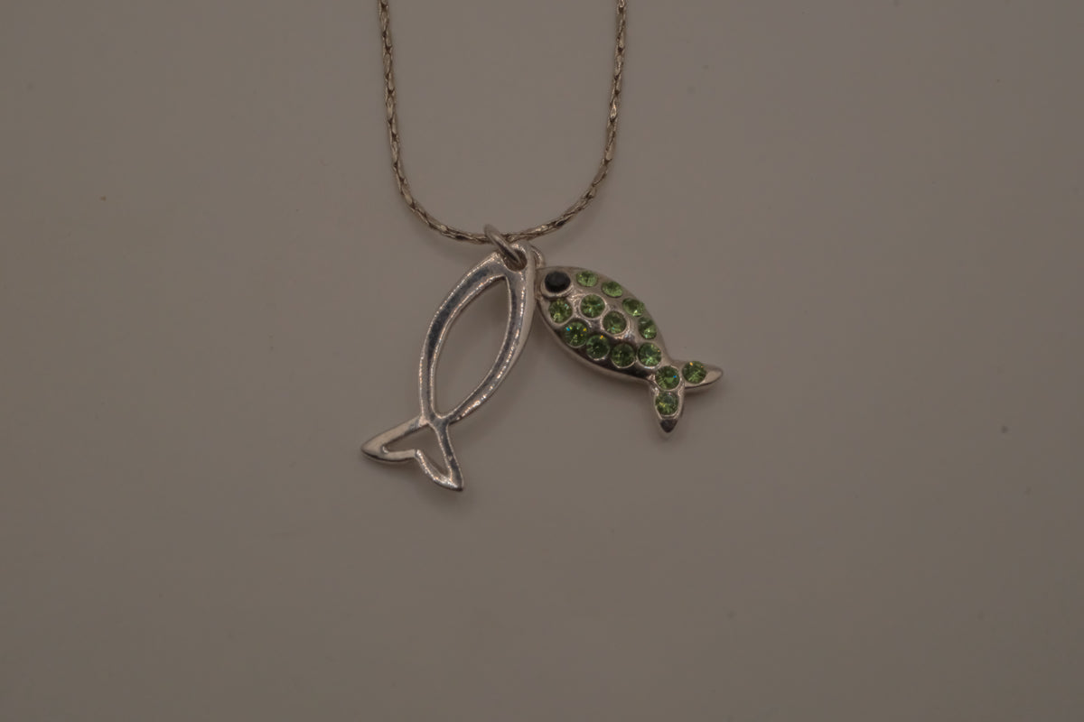 18K GP Ichthys pendant necklace