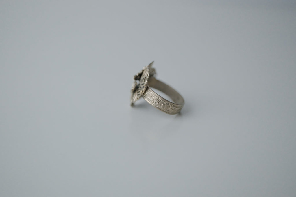 Vintage Blooming Flower Sterling Silver Ring