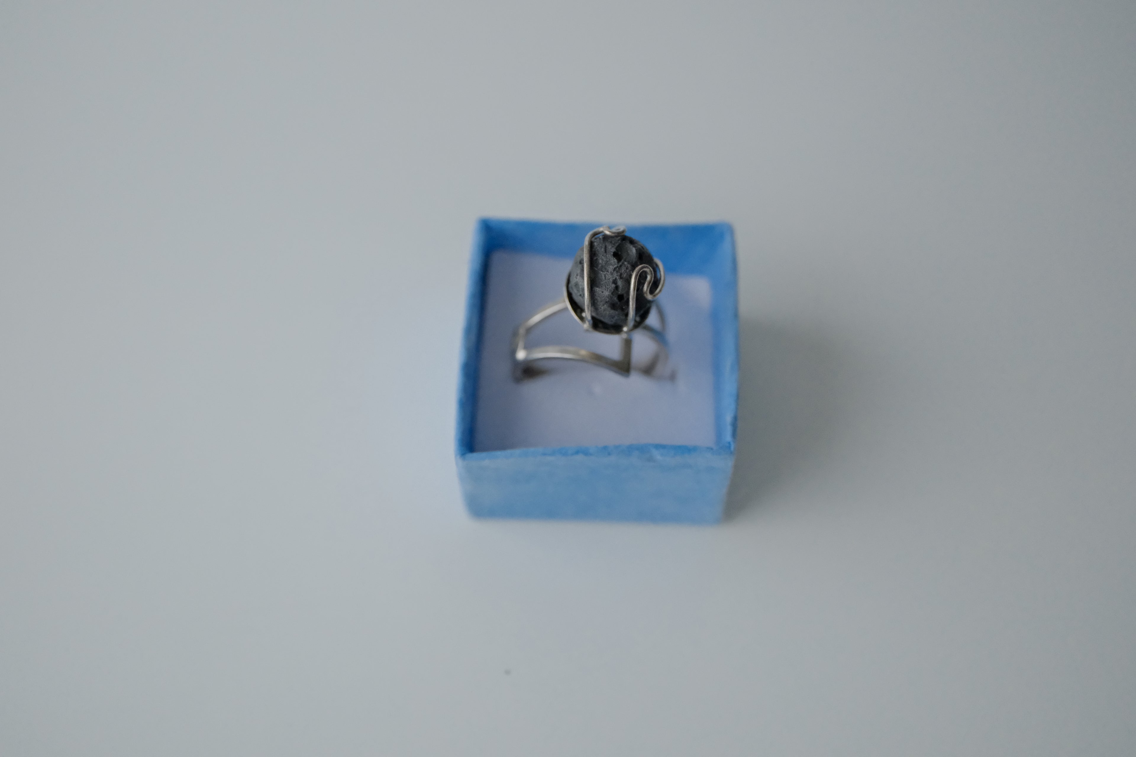 Modernist Lava Stone Ring