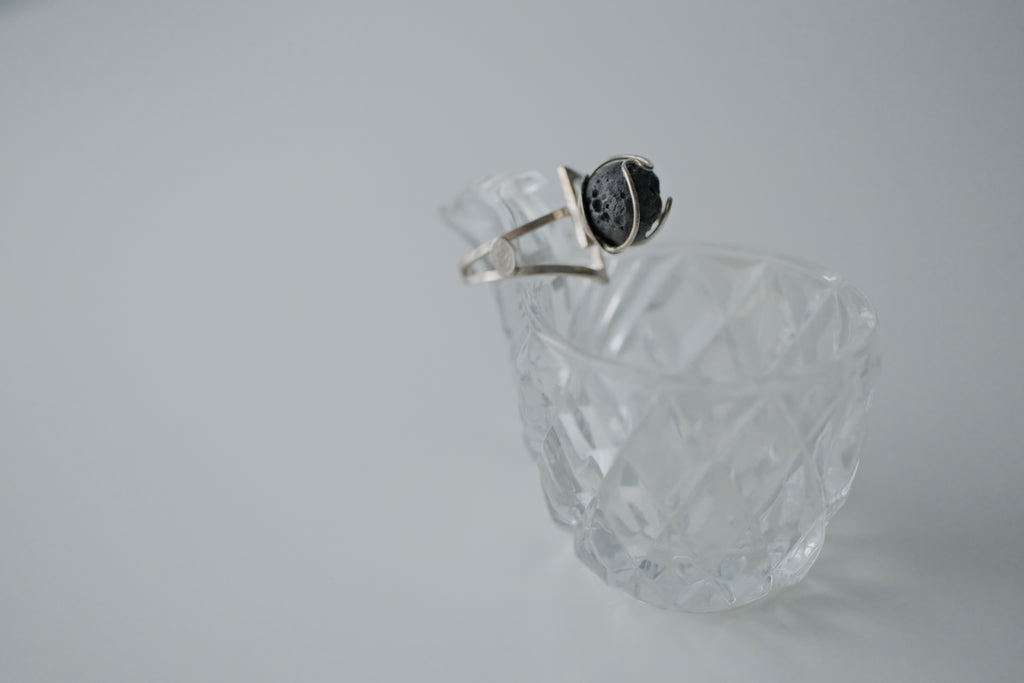 Modernist Lava Stone Ring
