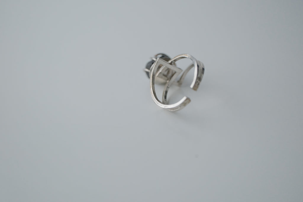 Modernist Lava Stone Ring