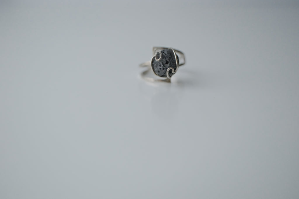Modernist Lava Stone Ring