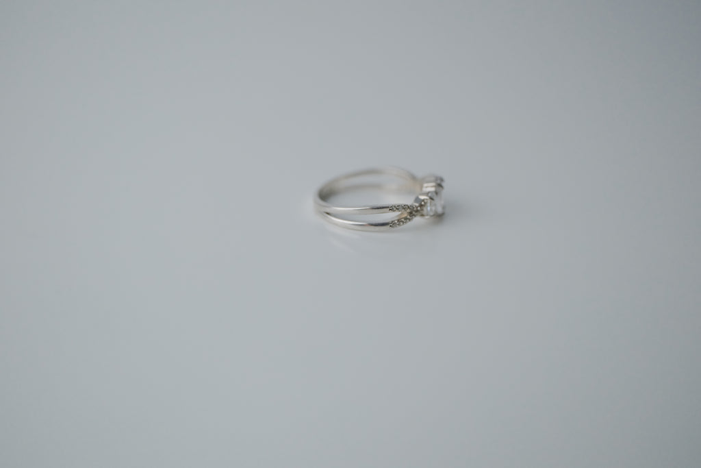 Sterling Silver Three Stone Ring