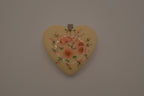 Vintage Avon Large Heart with Pink Flowers Statement Pendent