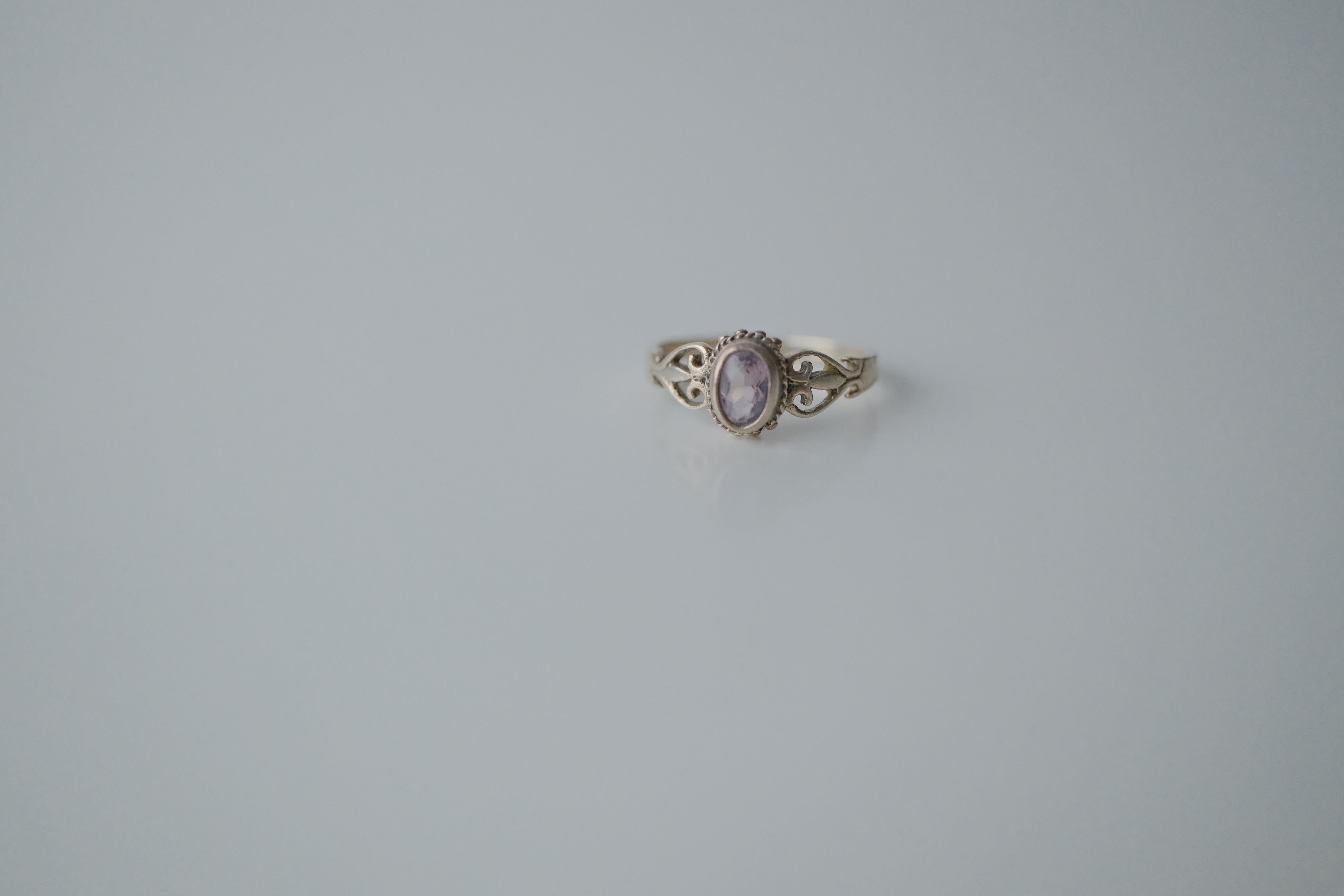 Vintage Filigree Amethyst Sterling Silver Ring