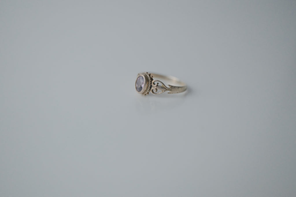 Vintage Filigree Amethyst Sterling Silver Ring