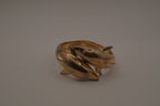Vintage double dolphin open clasp bangle bracelet
