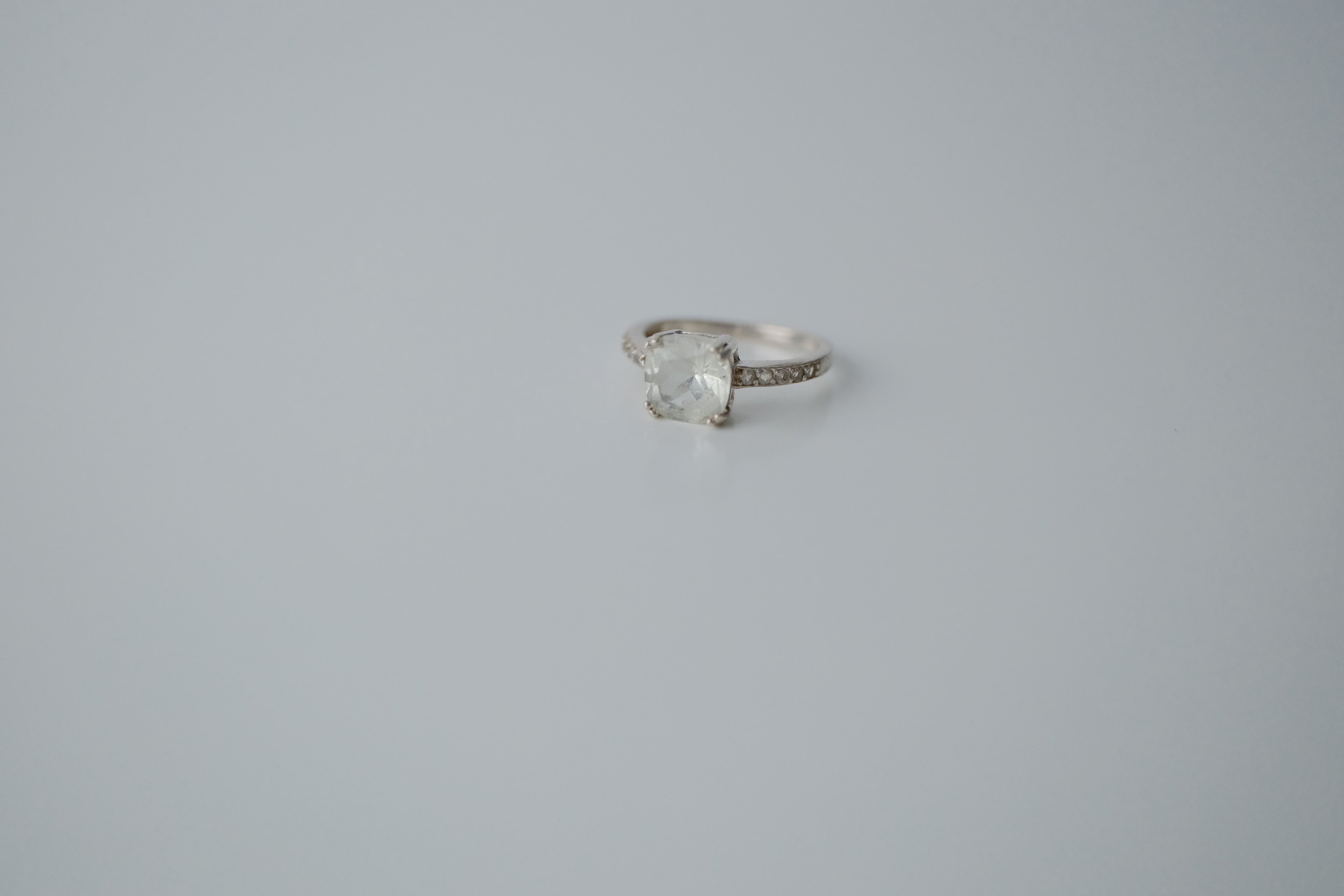 Vintage Sterling Silver Cushion Cut Ring