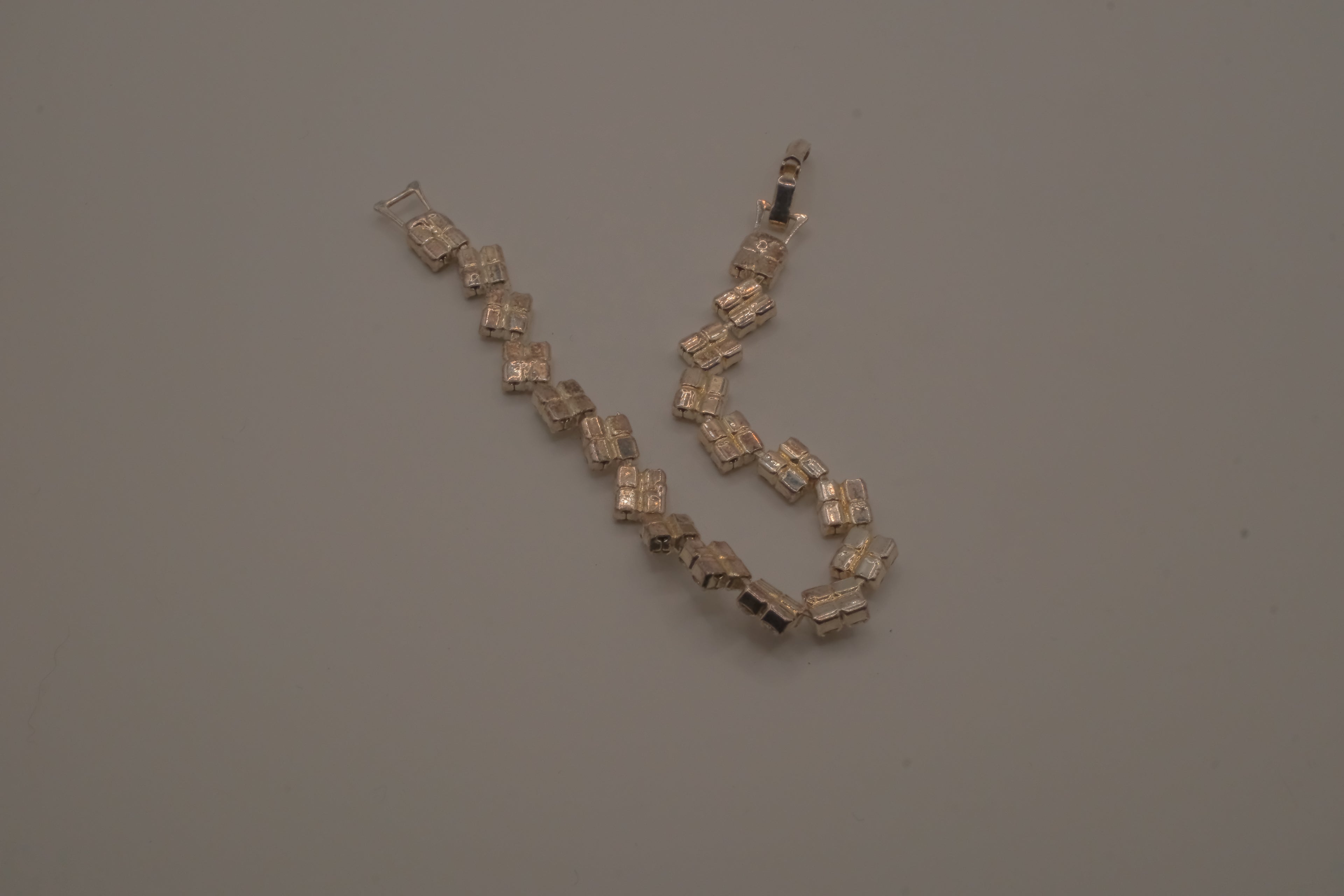 Square shaped rhinestone link tennis bracelet