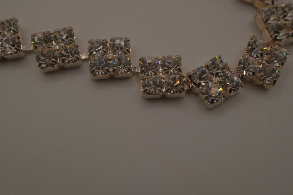 Square shaped rhinestone link tennis bracelet