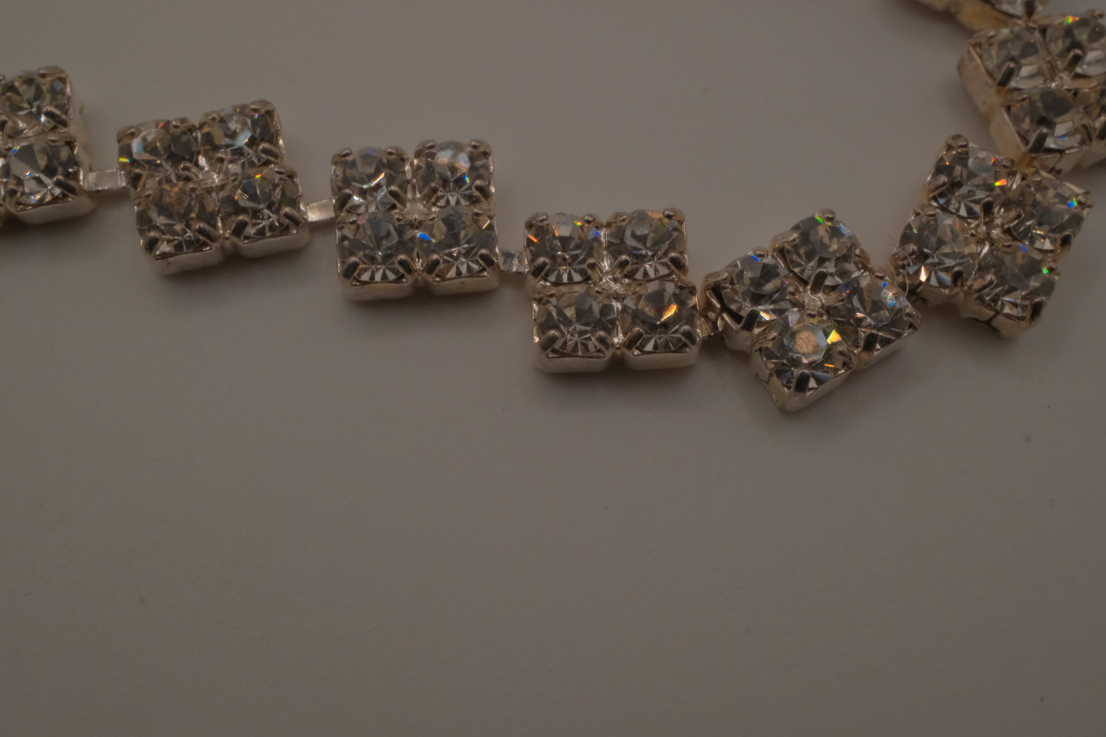 Square shaped rhinestone link tennis bracelet