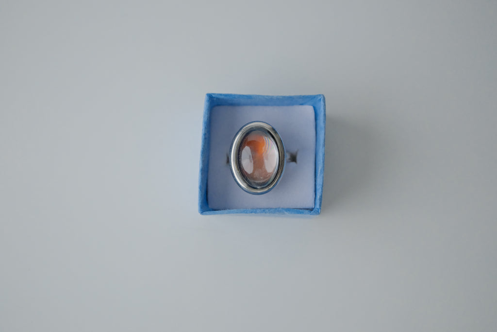 Vintage Sterling Silver Clear Stone Ring
