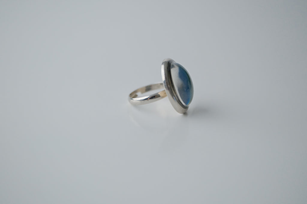 Vintage Sterling Silver Clear Stone Ring