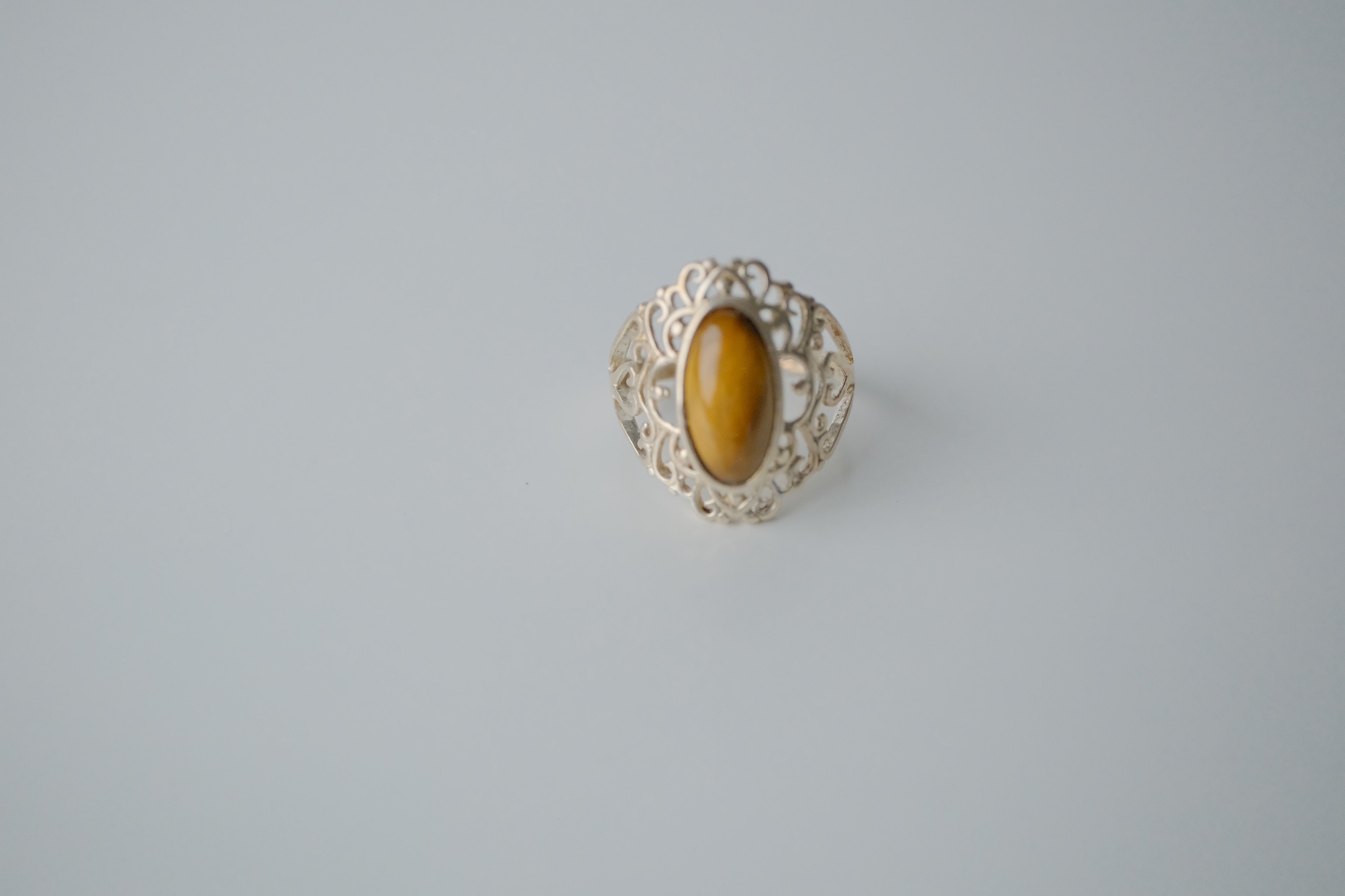 Vintage Tiger's Eye Sterling Silver Ring