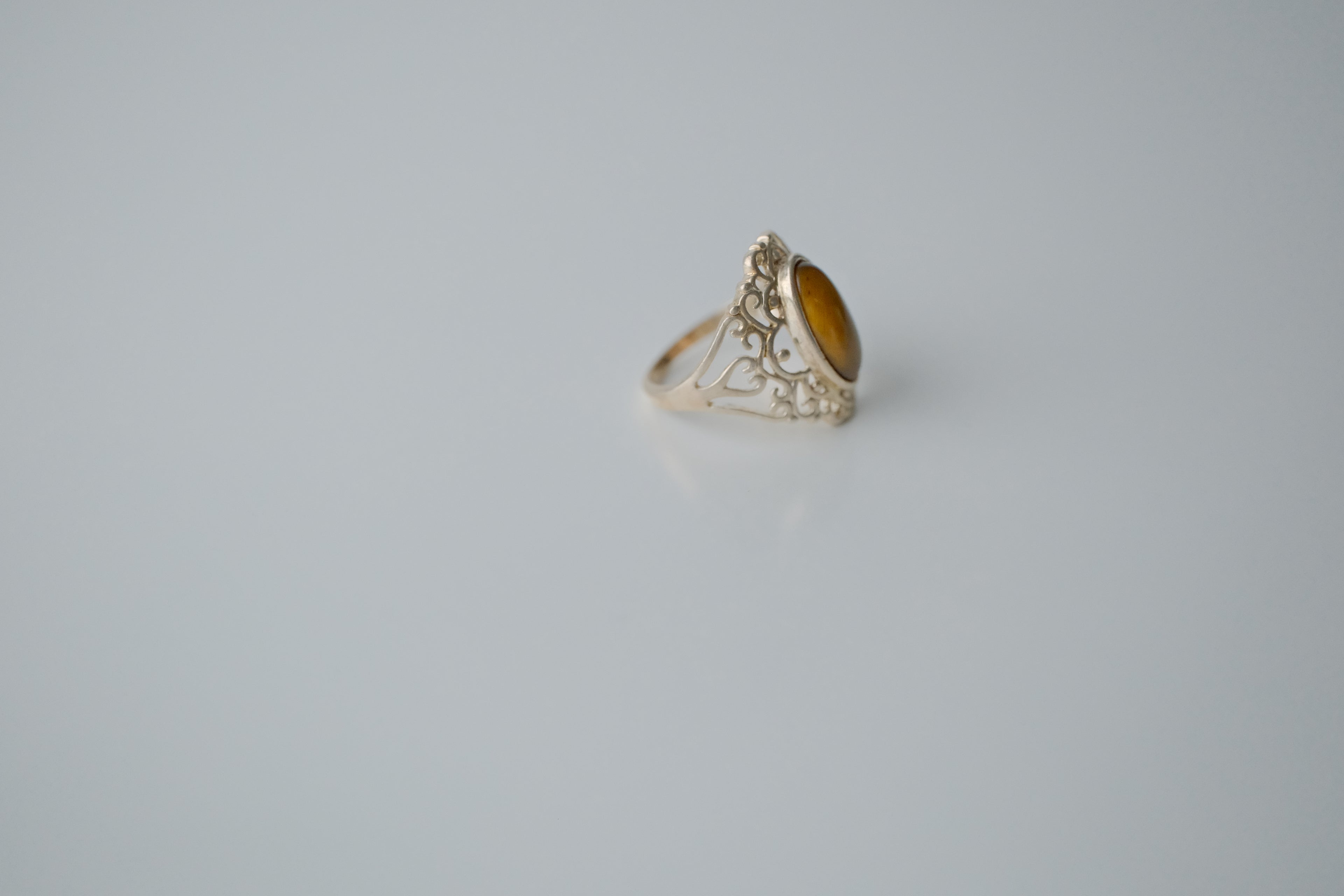 Vintage Tiger's Eye Sterling Silver Ring