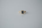Vintage Sterling Silver Black Gemstone Ring