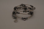 Silver-Tone Beaded Multistrand Flex Bracelet