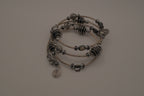 Silver-Tone Beaded Multistrand Flex Bracelet