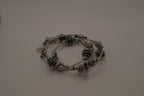 Silver-Tone Beaded Multistrand Flex Bracelet