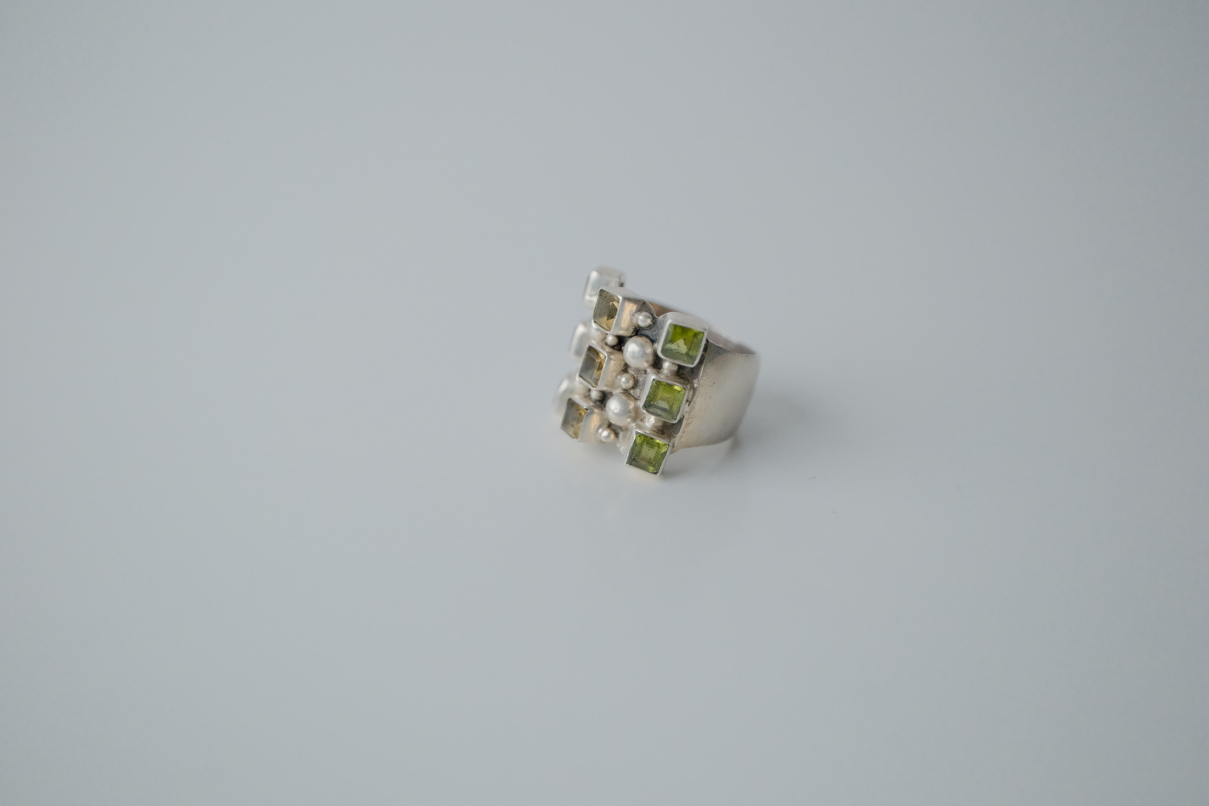 Vintage Modernist 3-Row Sterling Silver Ring